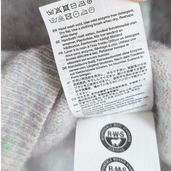 Acne Studios Gray Knit Mohair Wool Oversized Unisex Sweater, size 2XS - Picture 5 of 7